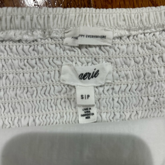 Aerie Linen Blend Mini Dress White Adjustable Strap Lined Side cutout - Picture 8 of 14